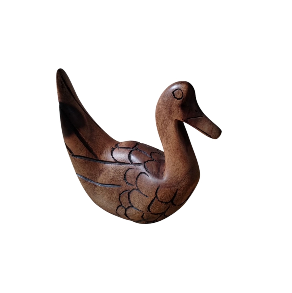 Hand-carved‎ Wooden Duck Figurine
